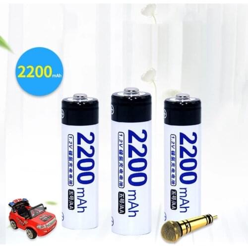2200mAh AA Rechargeable Battery 1.2V Ni-MH AA Rechargeable Batteries AA NiMH Battery 2A Pre-charged Bateria for Camera Toy Car