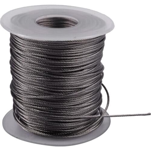 Hoisting Lifting 7x7 1mm Dia Stainless Steel Flexible Wire Rope 177Ft