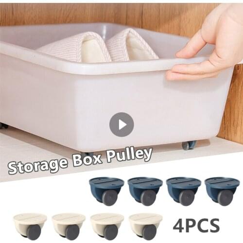 Storage Box Roller Wheels For Furniture Self-adhesive Furniture Caster Storage Box Bottom Caster Directional Pulley 2 Colors