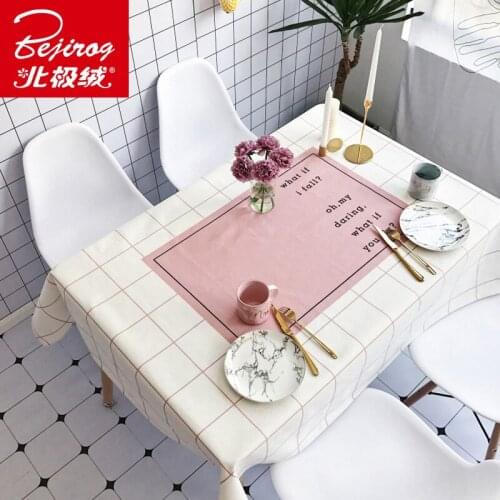 Nordic tablecloth lattice thickened cloth square small fresh waterproof tablecloth tea table cloth table cloth