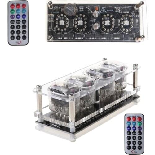 IN-12 Glow Tube Clock Colorful 4 Digits LED Retro Clock Nursery Home Living Room Bedroom Decoration Nixie Clock