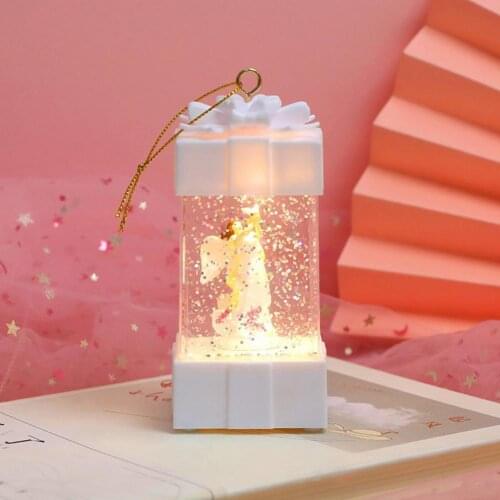 Luminous Beautiful Christmas LED Snow Globe Night Light Plastic Wind Lamp Ornamental for Birthday