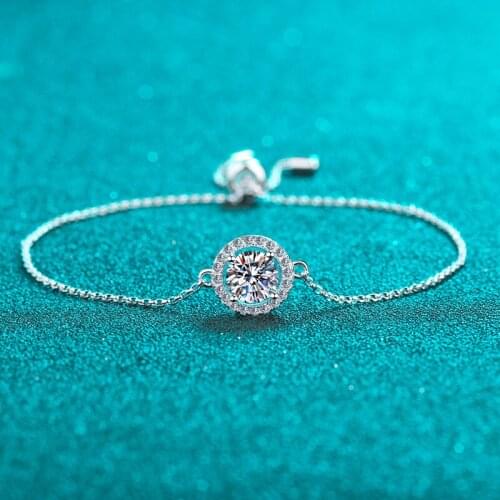 Passed Diamond Test Excellent Moissanite Bracelet 925 Sterling Silver Perfect Cut 1ct Gem Bracelet for Women Jewelry Luxury