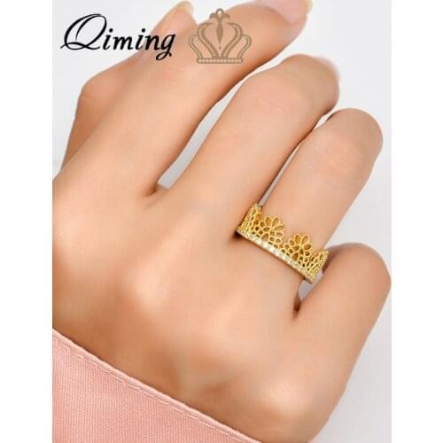 Golden Metal Boho Flower Rings For Women Female Ancient Egypt Vintage Jewelry Adjustable Floral Finger Ring Gift
