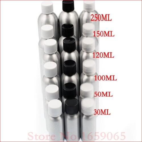 100ml aluminum bottle cosmetics bottle makeup Refillable Bottles w Screw cap head CONTAINER 100pcs