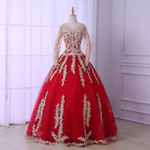 100%real red with champagne embroidery ball gown Medieval Renaissance Gown queen costume Victorian dress Marie Antoinette/ Belle