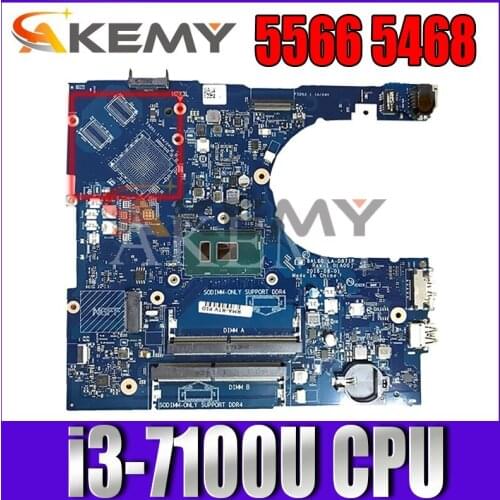100% working For Dell Inspiron 5566 5468 Motherboard i3-7100u DDR4 CN-0DMD9K 0DMD9K DMD9K LA-D871P mainboard tested ok
