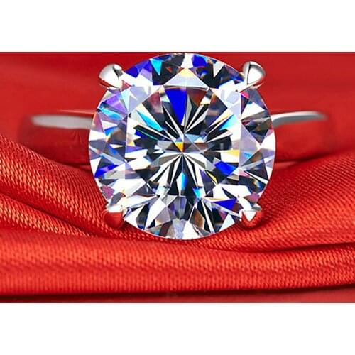 10K Au417 White Gold Women Ring Moissanite Diamonds 1 2 3 4 5 Carat Round Wedding Party Engagement Anniversary Ring Classic