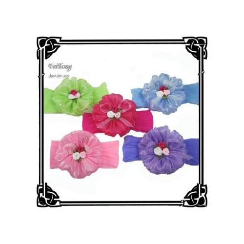 24PCS/LOT children headband with fabric flower can interchangeable headbands hair accessory free shipping