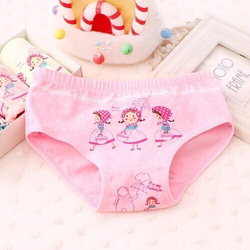 4 Pcs/lot Girls Kids Underwear Children Cotton Briefs Sweet Cartoon Panties Fashion Baby Soft Underpants