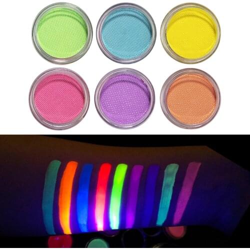 6PCS Water Activated Pearlized Eyes Face And Body Paint Non-toxic Professional Makeup Pigment For Festival, Halloween Costume