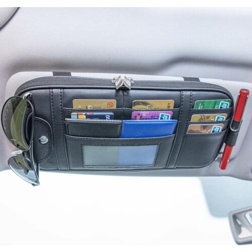 Car Auto Sun Visor Point Pocket Organizer Pouch Bag Card Glasses Storage Holder Car-styling IC Card Holder Sunshade Bag 1Pc