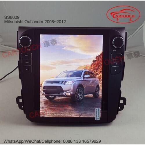 10.4 Inch Vertical Screen Tesla Style Android Car GPS Multimedia Player For Mitsubishi Outlander 2008~12 Radio RDS GPS Bluetooth