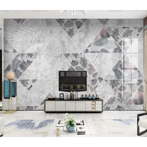 Bacal Custom Any Size Mural Wallpaper 3D Stereo Geometry Modern leaf photo Wall Painting papier peint 3d mural grande taille