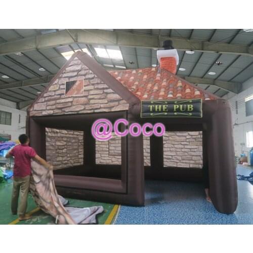 Free air ship to door,6x4m/20x13ft Backyard inflatable pub huts at outdoor party,cheap portable inflatable bar house with blower