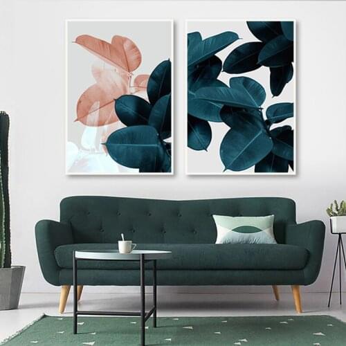 Room Decoration Posters Green Leaf Canvas Painting Flower Plant Pictures Prints Nordic Wall Art cuadros Modern Home Decor Mural