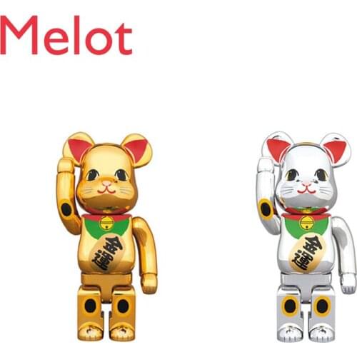 High-End Luxury Violent Bear Bearbrick Lucky Cat Golden Lucky Fashion Modern Golden Figurine Doll Ornaments