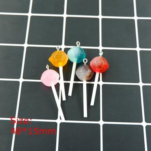 Kawaii Mix Lollipop set charms pendants for jewelry making bracelets necklace earrings making resin flat back cabochon