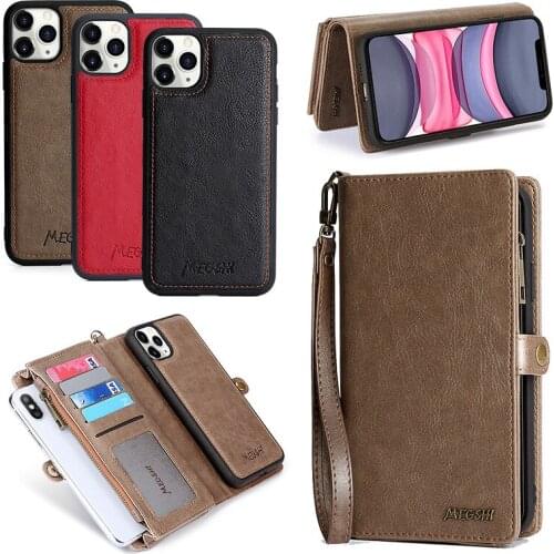 Flip Case Leather Cover For Huawei Mate 40 Plus P40 P30 Mate 20 30 Lite Pro Zipper Wallet Card Slots Coque with Magnetic Holder