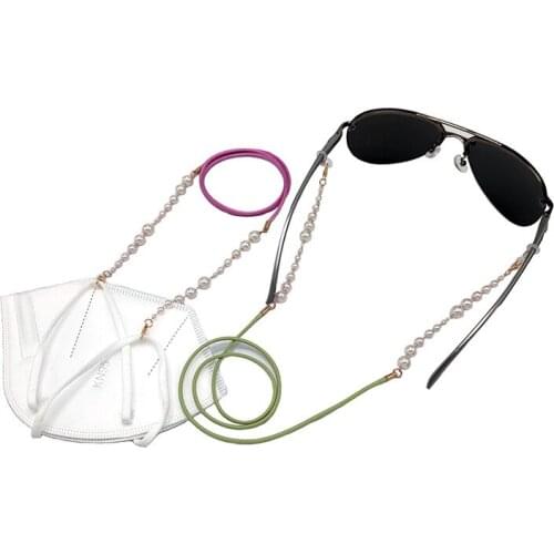 Mask Lanyard Wax Line Pearl Glasses Chain Anti-lost Mask Lanyard Glasses Frame Fashion Two Hook Beautiful Woman New Style