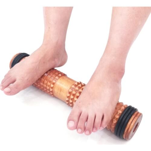 Foot massager wooden foot using meridian solid wood roller for silent massage point rod