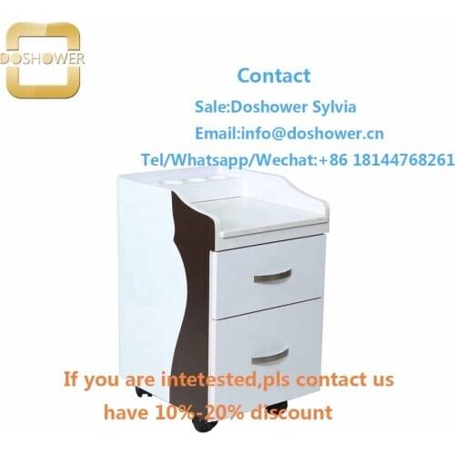 Furniture nails salon with pedicure cart trolley for white salon trolley