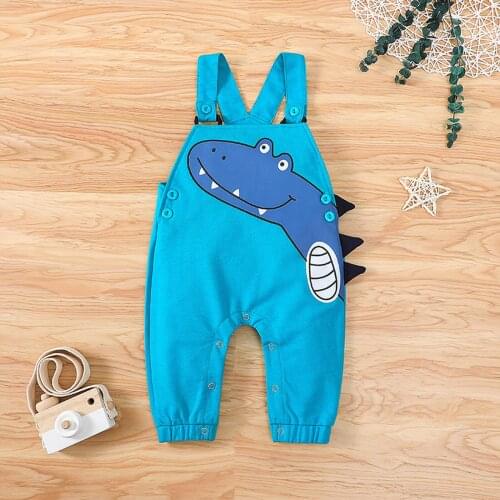 Fashion Toddler Infant Kids Baby Boys Girls Sleeveless Dinosaur Cartoon Printed Jumpsuit Suspender Pants Overalls Clothes#p4