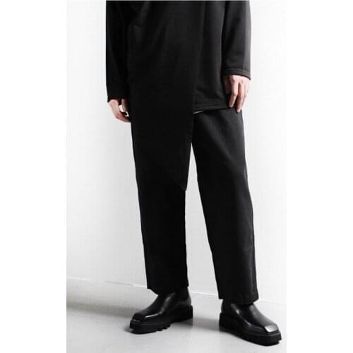 Mens casual fashion trend hip hop Gothic loose wide leg pants mens pants