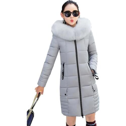 New 2020 Cotton Padded Coat Womens Coat Long Hooded Zipper Slim Solid Color Keep Warm Winter Jacket Outerwear Female Parkas C60