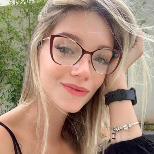 O-Q CLUB Women Glasses Anti Blue Light Eyeglasses Fashion Metal Spectacles Computer Blocking Myopia Optical Eyewear L95547