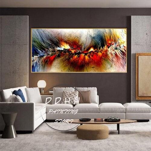 Grey Yellow Cloud Abstract Poster Unreal Canvas Wall Art Painting For Living Room Hanging Modern Art Print Decoration Picture
