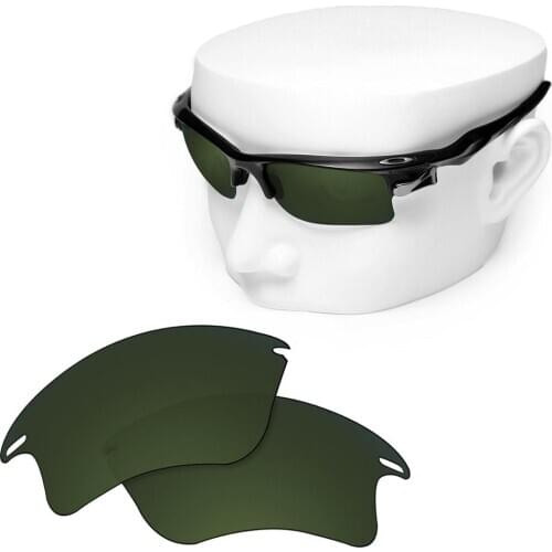 OOWLIT Polarized Replacement Lenses of Grey Green for-Oakley Fast Jacket XL OO9156 Sunglasses