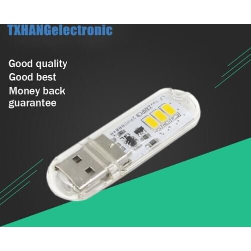 Portable Mini Bright 3 LED Night Light USB Lamp for PC Laptop Reading SMD diy electronics