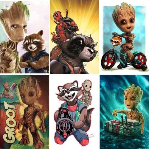 Disney Marvel Guardians Of The Galaxy Canvas Painting Posters Prints Modern Childlike Minimalist Wall Art Kids Room Home Decor