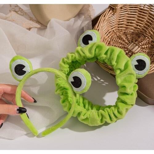 Funny Frog Makeup Headband Wide-brimmed Elastic Hairbands Cute Girls Hair Bands Women Hair Accessories Girls Hairband
