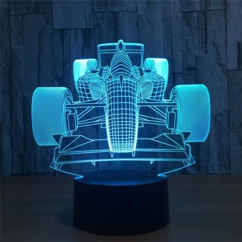 Cool Formula Racing Car 7 Color Gradient Night Light Christmas Birthday Gift Boy Toy Multicolor Lamp 3D LED Lamp