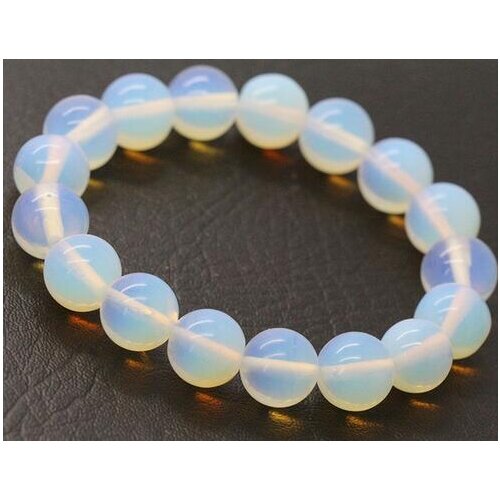 Simple ! 8 mm White Fire Opal Women Jewelry Silver Bracelet 7"-8 jade