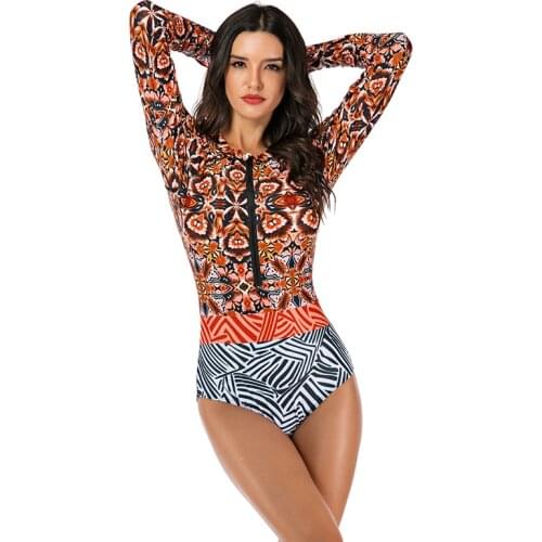 Rashguard Zipper Full Suit for Swimming Rash Guard Bathing Suit Licras Deportivas Mujer Larga Long Sleeve Swimsuit for Women set