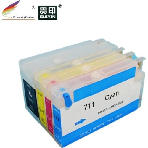 RCH711XL) refillable refill ink inkjet cartridge for HP 711XL 711 XL Designjet T120 T520 BK C M Y