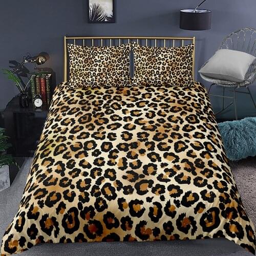 Lepoard Duvet Cover Set Lifelike Animals Skin Bed Linen Set Full Queen King Size Bedding Set With Set Pillowcase Boys Comforter
