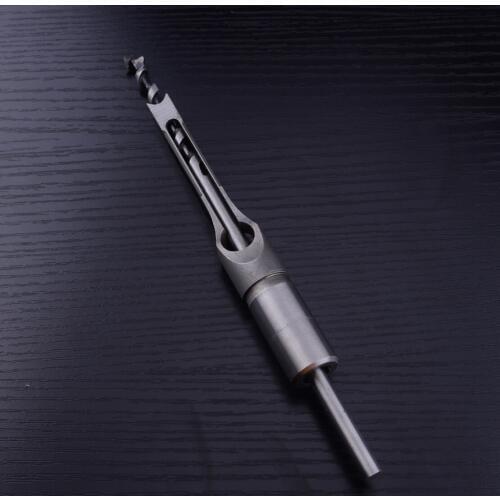 Silver Carbon Steel 3/8" High Hardness Square Hole Drill Mortising Chisel Saw DIY Woodworking Tool Bit