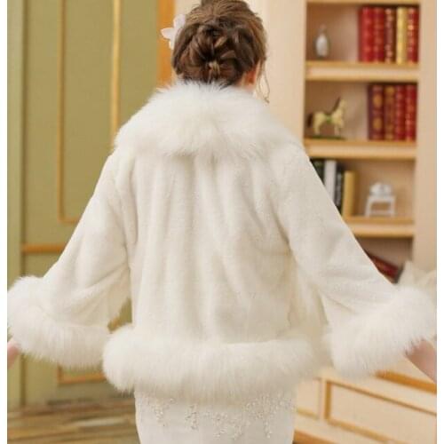 Faux Fur Shawl,Wedding Wrap, Bride Cape,Ivory Autumn Jacket,Winter Jacket,Weddind Cloak,Cloak With Sleeves,Wedding Jacket,Bridal