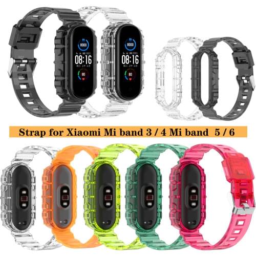 Transparent Silicone Strap For Xiaomi Mi Band 4 3 Colorful Soft TPU Replacement Wristband for xiaomi miband 6 5 4 3 Strap