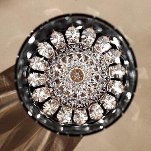 Janpanese Style Kiriko Wine Cup Hand Cut Glass Tumbler Overlay Glasses Whiskey Cup With Gift Wood Box Packaging