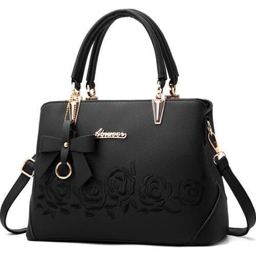 Women Bag Vintage Handbag Casual Tote Fashion Women Messenger Bags Shoulder Top-Handle Purse Wallet Leather 2020 New Black Blue