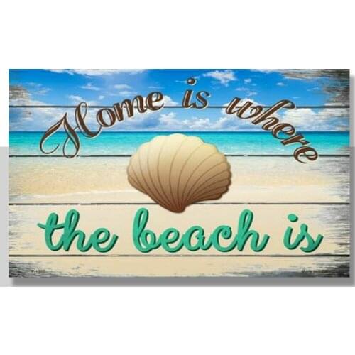 Home Is Where The Beach Is Design Funny Metal Sign