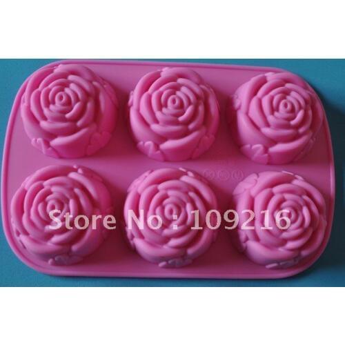 Green Good Quality 100% Food Grade Silicone Cake Mold/Chocolate Mold/Muffin Cupcake Pan Rose Mold