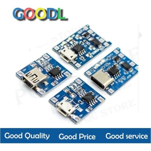 10 pces micro usb 5 v 1a 18650 tp4056 placa de carregamento do módulo do carregador de bateria de lítio com funções duplas da pr