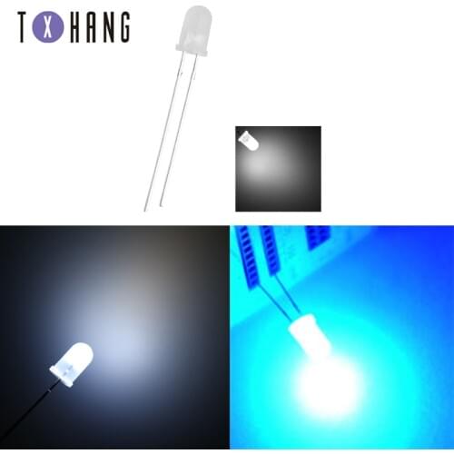 100/1000PCS 3mm 5mm Round White/Blue Long LED F3/F5 Milk white Diodes Light Bulb colourful diy electronics