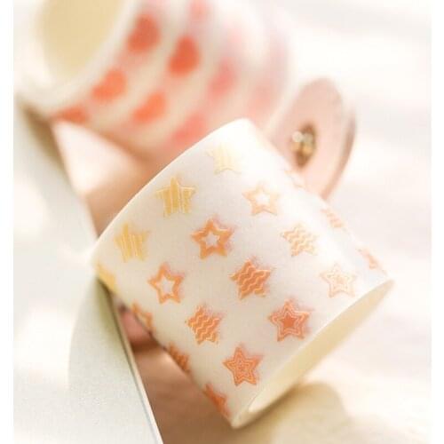 3 Meters Long Basic Star Circle Heart Paper Remark Masking Washi Tape Album Planbook Decoration